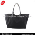 clear black shoulder bag/big leisure tote bag/cheap canvas bag/beach bag